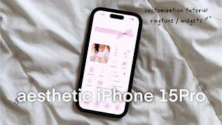 HOW TO MAKE YOUR PHONE AESTHETIC: customize with me, Pinterest girl aesthetic, iPhone 15 Pro 