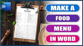 Create a Food / Restaurant Menu in Word | Microsoft Word Tutorials