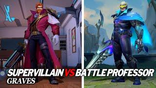 Graves Supervillain vs Battle Professor Skins Comparison Wild Rift