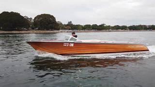 Current 23 One- Custom Built Mahogany Runabout for Sale at Premier Marine Boat Sales, Australia