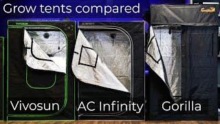 Grow tent comparison Vivosun AC Infinity Gorilla