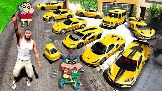 Shinchan Became Riches Persian in GTA 5 | SHINCHAN and FRANKLIN Stealing Gold SuperCar in GTA 5