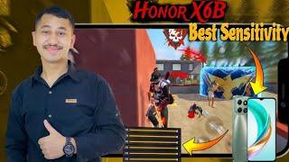 Honor X6B Best Sensitivity Free Fire Settings|| Honor X6B Free Fire Gaming Test SENSIBILIDAD HONOR