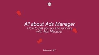 Ads Manager Workshop with the Pinterest team