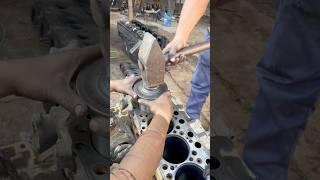Liner installation cylinder head piston #shortsfeed #engineblock #shorts #liner #powertools #fyp