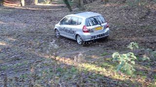 13year old / Backyard rally car track:Honda Fit:Jazz!!!