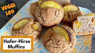 Saftige Pfirsich Muffins | vollwertig - zuckerfrei - fettfrei - glutenfrei