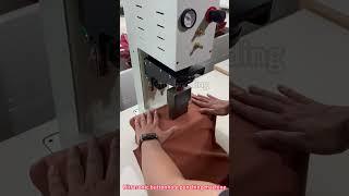 How Chinese factories make seamless POLO shirts buttonhole by ultrasonic punching machine#clothing