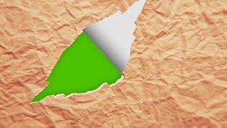 Torn Paper Transitions WIth Sound Effect - Green Screen Animation 4K UHD