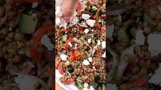 Easy Lentil Salad with fresh veggies