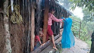 Most Peaceful And Relaxing Village Life || Most Rainy Day in Hari Rokaya Village Life of Nepal #Hari