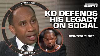 IN DEFENSE OF KEVIN DURANT  Stephen A. & JWill DISAGREE on KD's social media comments | First Take