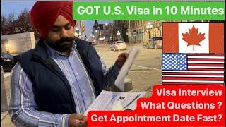 My USA VISA Interview Questions || Got Visa Approved in 5 Minute in Ottawa