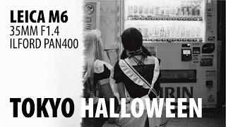 Black & White Film Photographing in Shibuya Tokyo Halloween Night // Leica M6, 35/1.4, ILFORD Pan400