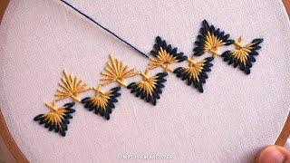 Hand embroidery border design| Easy Embroidery Patterns for Pastel Outfits | Stitches for Beginners