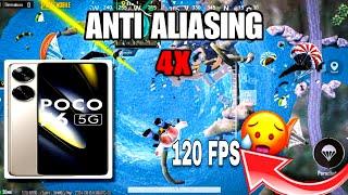 SMOOTH + 120 FPS with ANTI ALIASING : 4X | POCO F6 5g PUBG /BGMI Test 2024