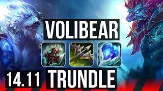 VOLIBEAR vs TRUNDLE (TOP) | 47k DMG, 7 solo kills, 1500+ games | BR Grandmaster | 14.11