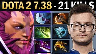 Anti-Mage Gameplay Miracle with 21 Kills and Silveredge - Dota 7.38