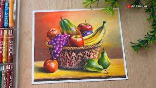 Realistic Fruit Basket Drawing with Oil Pastels for Beginners / by Bhushita