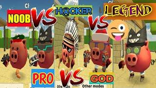 NOOB vs PRO vs H@CKER vs GOD vs LEGEND in chicken gun game!