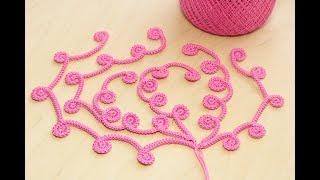 ШНУР ГУСЕНИЧКА С ЗАВИТКАМИ вязание крючком для начинающих How to Crochet for Beginners