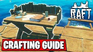 RAFT CRAFTING GUIDE | HOW TO CRAFT ITEMS IN RAFT | RAFT TUTORIAL #3