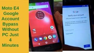 Motorola Moto E4  Google Account Bypass Without Pc Just 4 Minutes   | mobile cell phone |