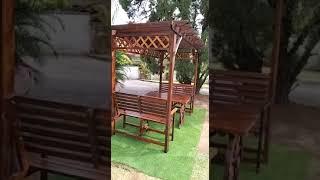 Outdoor Terrace Wood Wooden Garden Backyard Patio Roof Furniture Gazebo Pavilion Pergola HK1-1286