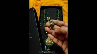Lakshmi terracotta jewellery |#lingacreations #handmadeterracottajewellery #airdryclay