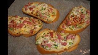 Гренки с начинкой на сковородке