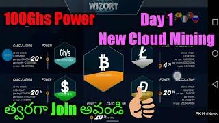 WIZORI | 100Ghs Cloud Mining | No Investment