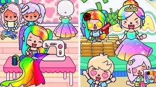 My Two Sisters Stole My Rainbow Dress To Become Famous | Toca Life Story | Toca Boca