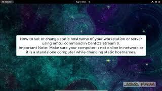 How to set or change static hostname using nmtui command in CentOS Stream 9