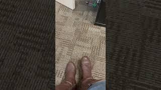 Pedal Pumping A-tapping her boots at work