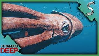 KRAKEN BOSS FIGHT! GIANT SQUID GRABS ME OFF THE BOAT! - Stranded Deep [Gameplay E16]