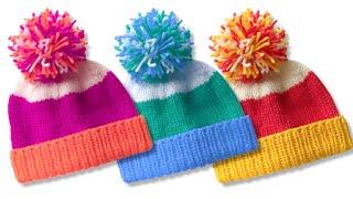 AMAZING KNIT PATTERN! Easy knit hat for baby boys and girls VARIOUS SIZES knit in the round