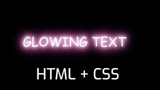 how to make glowing text in html and css