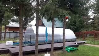 Павильон для бассейна раздвижной
