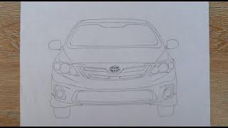 How to draw a front of toyota corolla GLI 2014