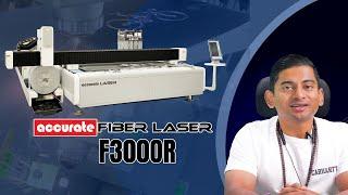 3000 watt Fiber Laser with a rotary cutting unit for cutting Steel, Aluminum, and Brass