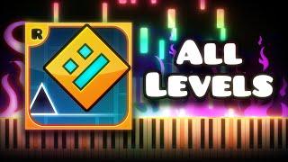 Geometry Dash - ALL LEVELS | Piano Tutorial