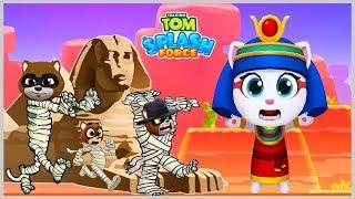 Talking Tom Splash Force the princess of Egypt AngelaMoon battle with Raccoons in the Desert