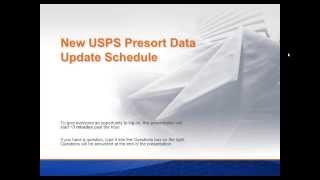 New USPS Presort Data Update Schedule