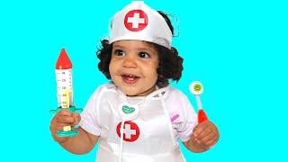 Doctor Baby amira Pretend Play with her Sami brother |