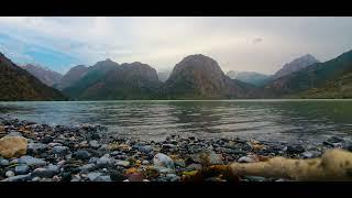 Birds Singing on the Lakeshore and Water Sounds. Tajikistan - Iskandarkul. Relaxing Nature Sounds.