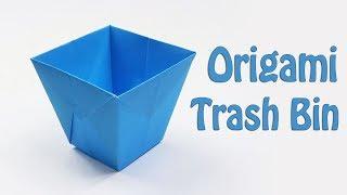 How to Make Origami Trash Bin - Easy Paper Trash Bin Tutorial