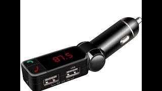 How to Connect Bluetooth FM Transmitter with Dual USB Car Charger via AUX Audio Cable