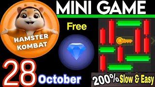 28 October  Puzzle Trick: P2E Hamster Kombat key MiniGame Solved, slow step by step! 