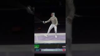 Fares Ferjani Scores a Great Point-in-Line  #sabrefencing #olympicfencing