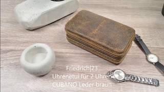 Friedrich 23 Uhrenetui Cubano Leder in braun für 2 Uhren 27019-6